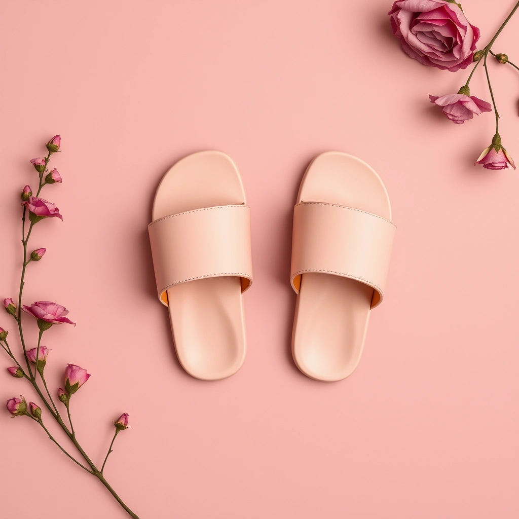 Sandales plate H - Bois de santal rose
