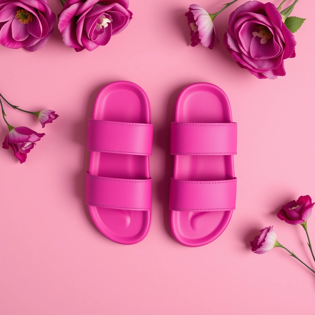 Sandales plate H - Rose Magenta